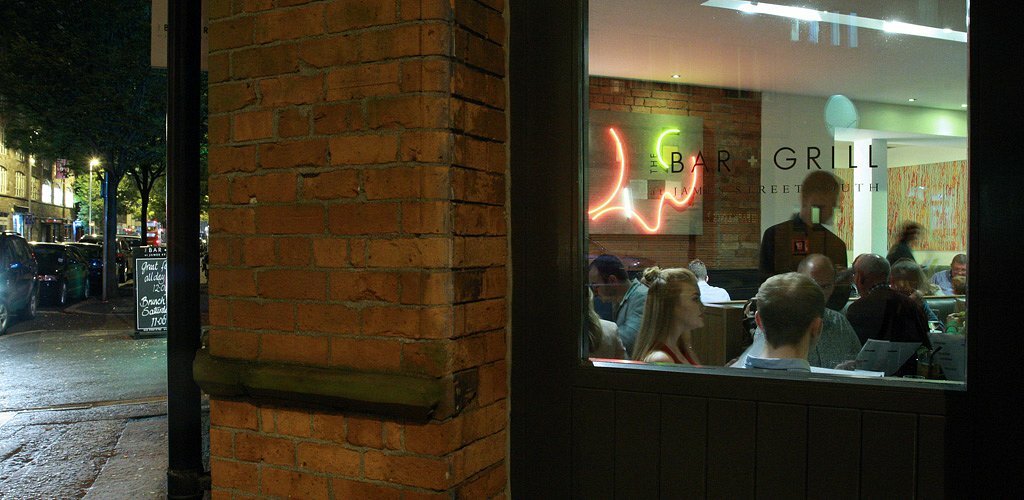 Inside the bar and grill